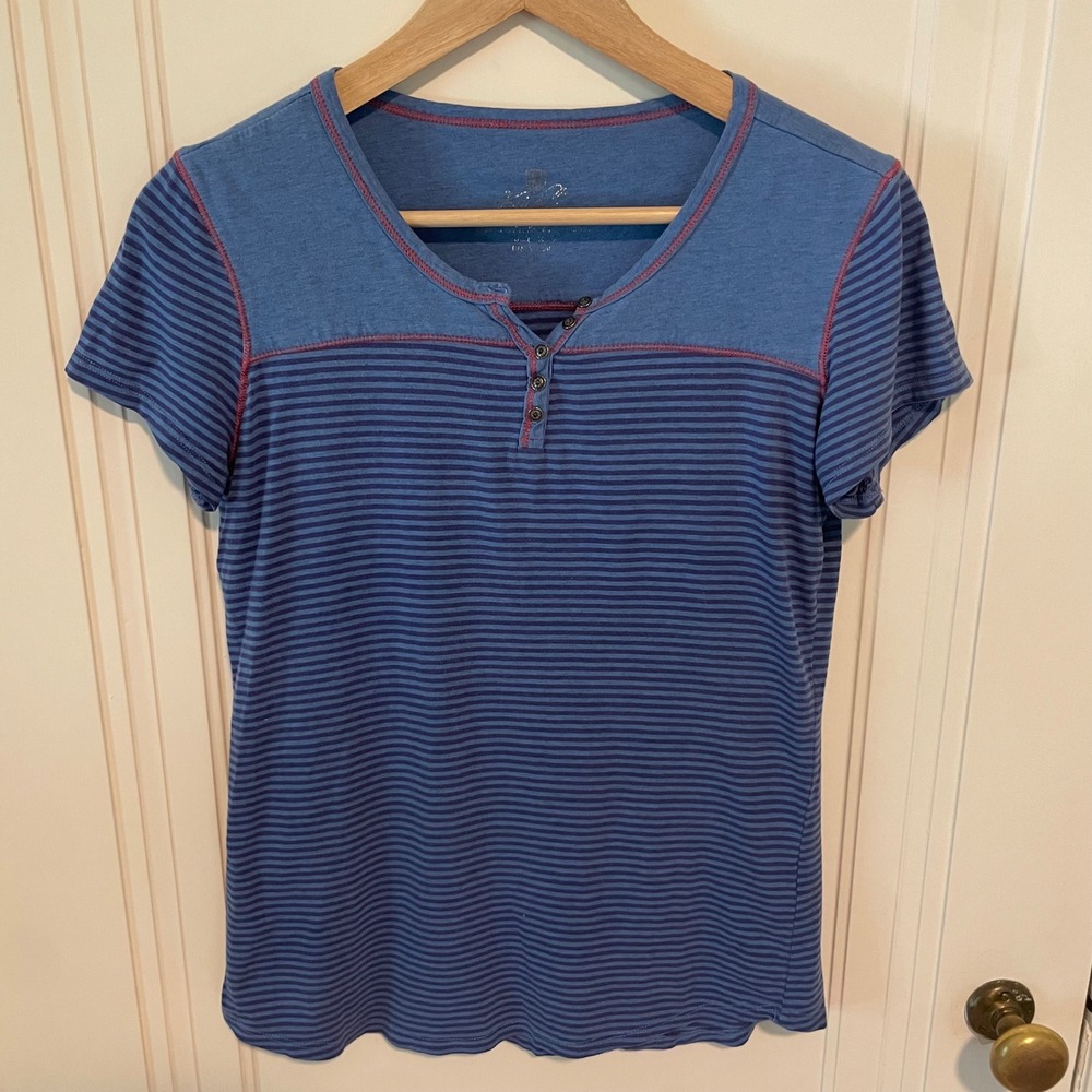 Kuhl Veloce Striped Short Sleeve Henley Shirt‎ Small